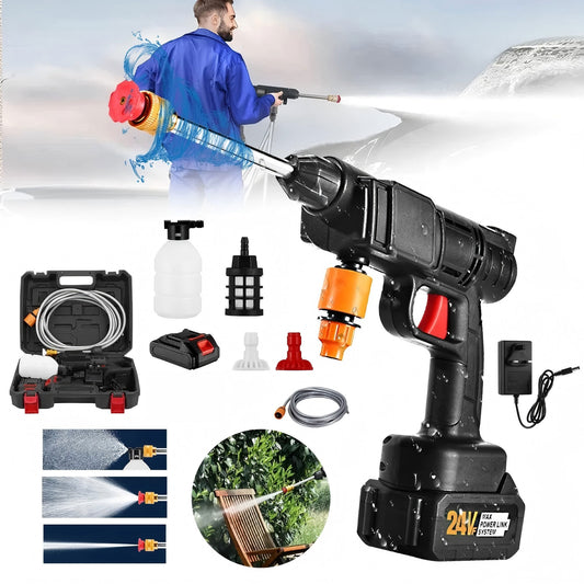 48Hv 30Bar Cordless High Pressure Car Washer Spray Water Gun 10000mAh Lithium Battery Household Electric Car Wash Machine