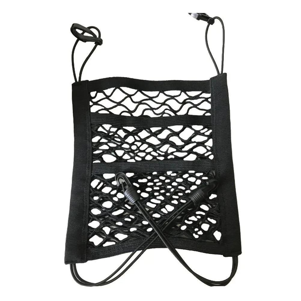 3 Layer Car Seat Net Organizer Heavy Duty Polyester Backseat Storage Holder for Suv Truck Disturb Stopper Between Seats Black