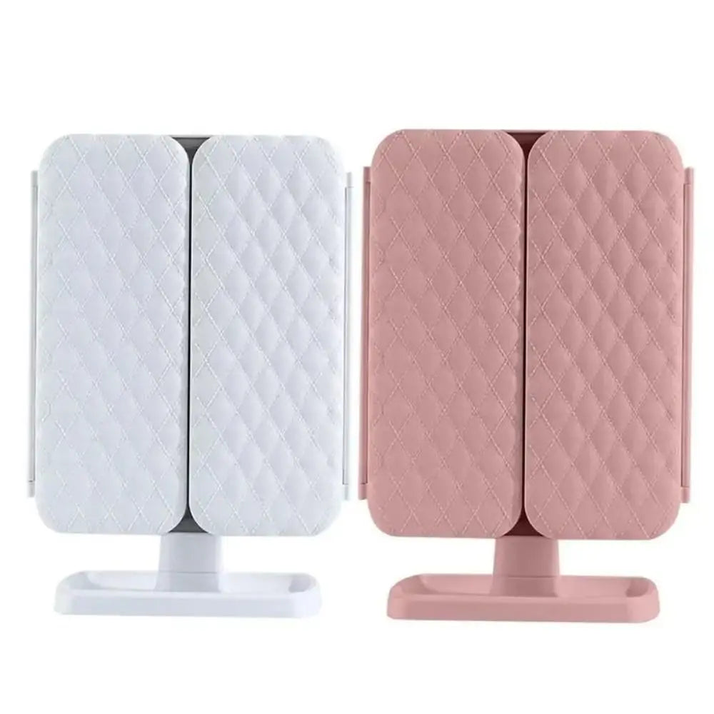 3X/2X/1X Magnifications Cosmetic Mirror Touch Sensor Switch 3 Panels Makeup Table Mirror Folding Wide Angle Smart Mirror Desktop