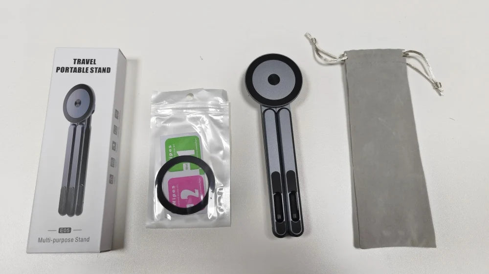 3in1 Aluminum Foldable Magnetic Stand Portable Adjustable Angle Compatible with Phone Tablet Laptop iPhone Samsung iPad MacBook