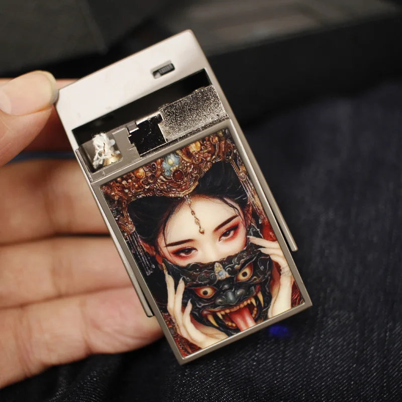 Personalized intelligent voice controlled kerosine lighter, new metal body, USB charging and cigarette lighting tool, men's gift