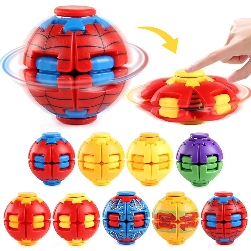 Portable 3D Printing Antistress Fidget Spinner Color Pressure Reducing Ball Press Rotate Relieve Stress Office Toy Children Gift