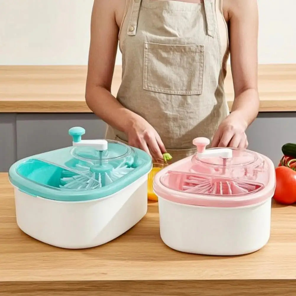 Produce Cleaner Family Size Fruit Bowl Fruit Cleaner Spinner with Rotating Vortex Produce Rinse Bowl Drain Basket for Berries