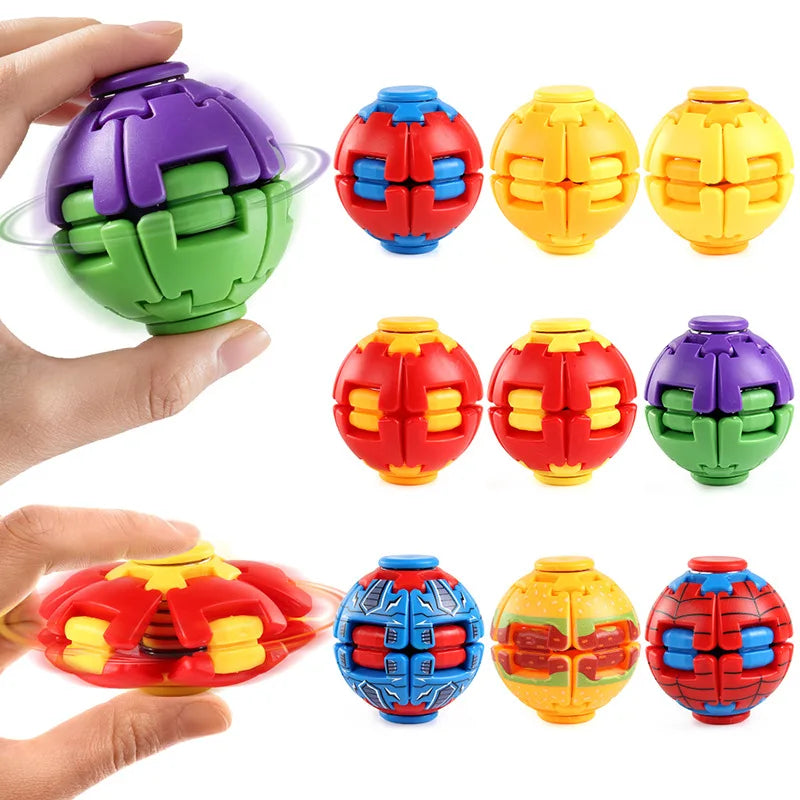 Portable 3D Printing Antistress Fidget Spinner Color Pressure Reducing Ball Press Rotate Relieve Stress Office Toy Children Gift
