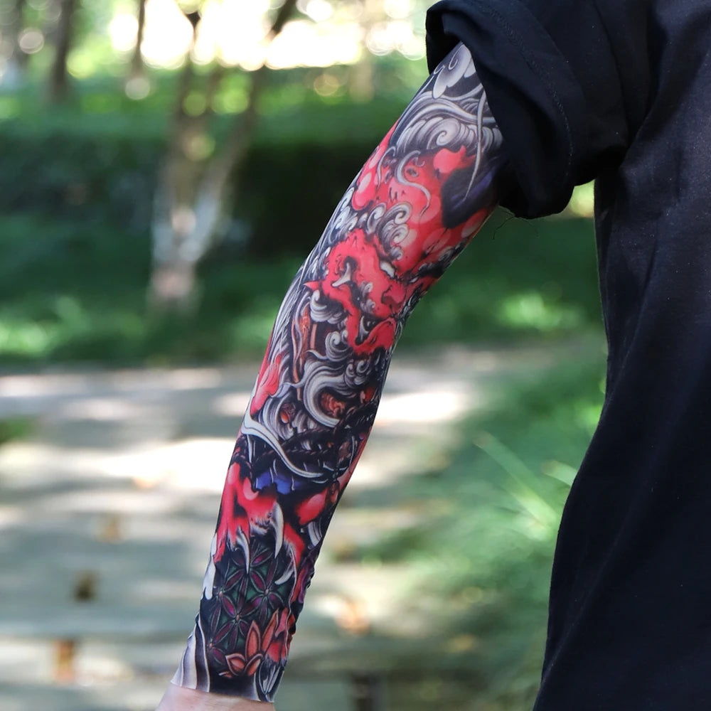 1PC Ultra thin seamle Tattoo  Sleeves Arm For Men Women Cool Travel Cycling Elastic Scratch Resistant Sunscreen Arm