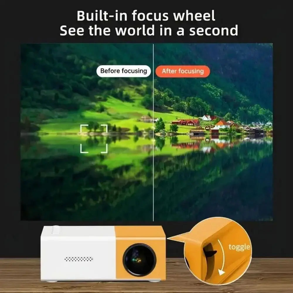 1080P Resolution Mini Projector Built-in Speaker Remote Control Home Theater Projector Halloween Gifts LCD Technology