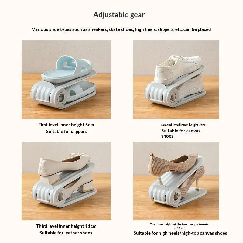Shoes Storage Rack Space Adjustable Height Rack For High Heels Sneakers Slippers Drawers Under Bed