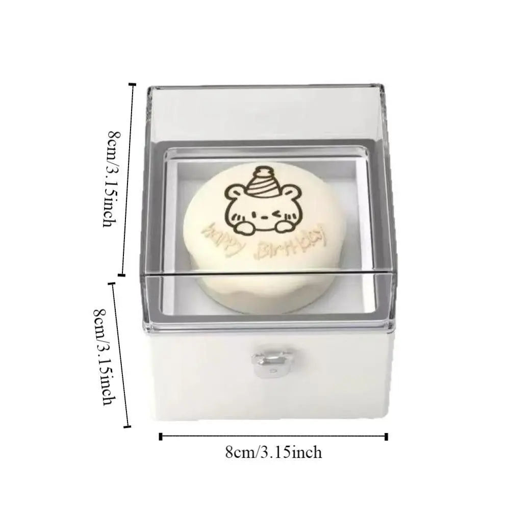 Automatic Flip Bear Flip Ring Boxs Light Candles Spinning Design Mini Cake Surprise Rotating Box Surprise Mechanism