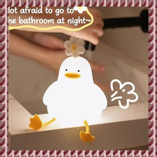 A95G Flower Duck Night Light 3 Colors Silicone Night Lights Timer Night Light For Living Room