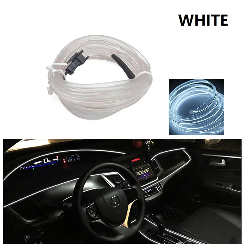 Neon LED Car Interior Lighting Strips Auto LED Strip Garland EL Wire Rope Car Decoration lamp Flexible Tube 12V