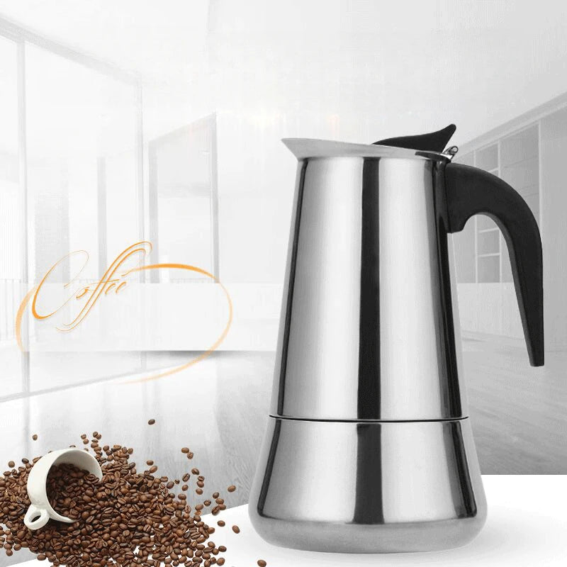 Stainless Steel Moka Pot 6/9/12 Cups Moka Pot Caffe Machine Espresso Cups Coffee Makers Stovetop Filter Coffee Pot