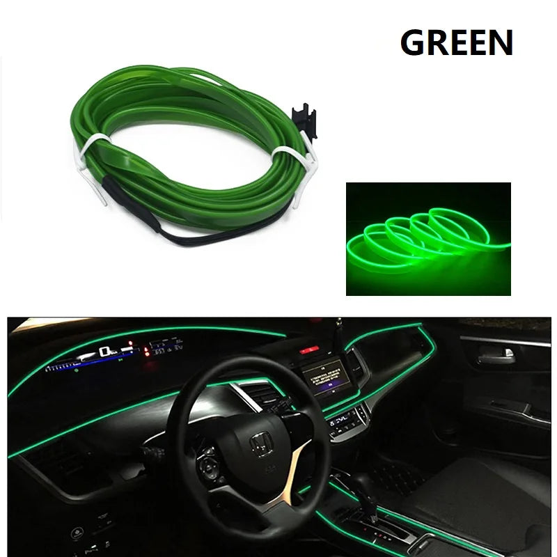Neon LED Car Interior Lighting Strips Auto LED Strip Garland EL Wire Rope Car Decoration lamp Flexible Tube 12V