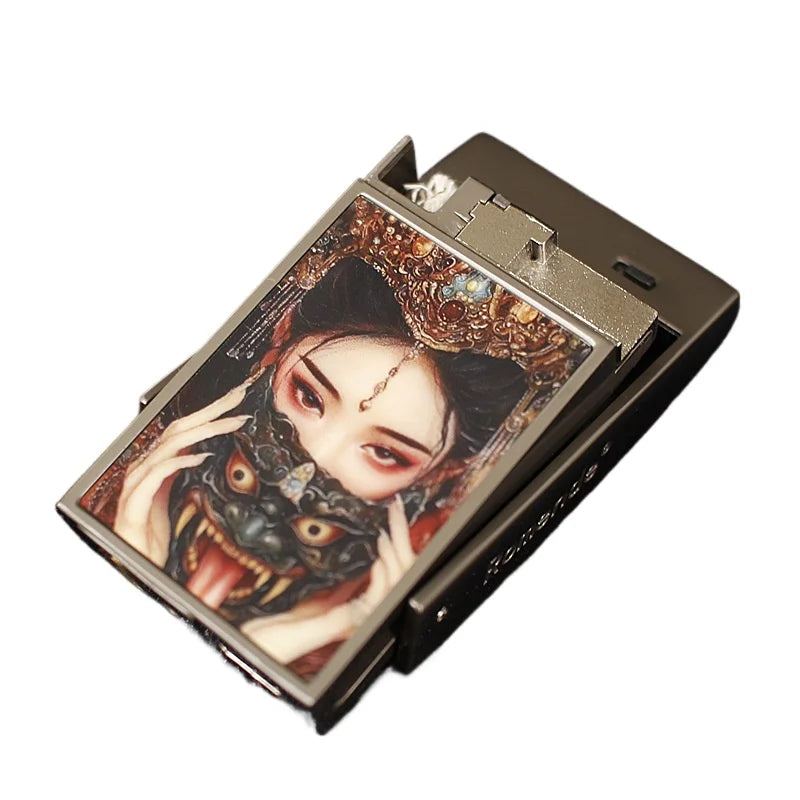 Personalized intelligent voice controlled kerosine lighter, new metal body, USB charging and cigarette lighting tool, men's gift