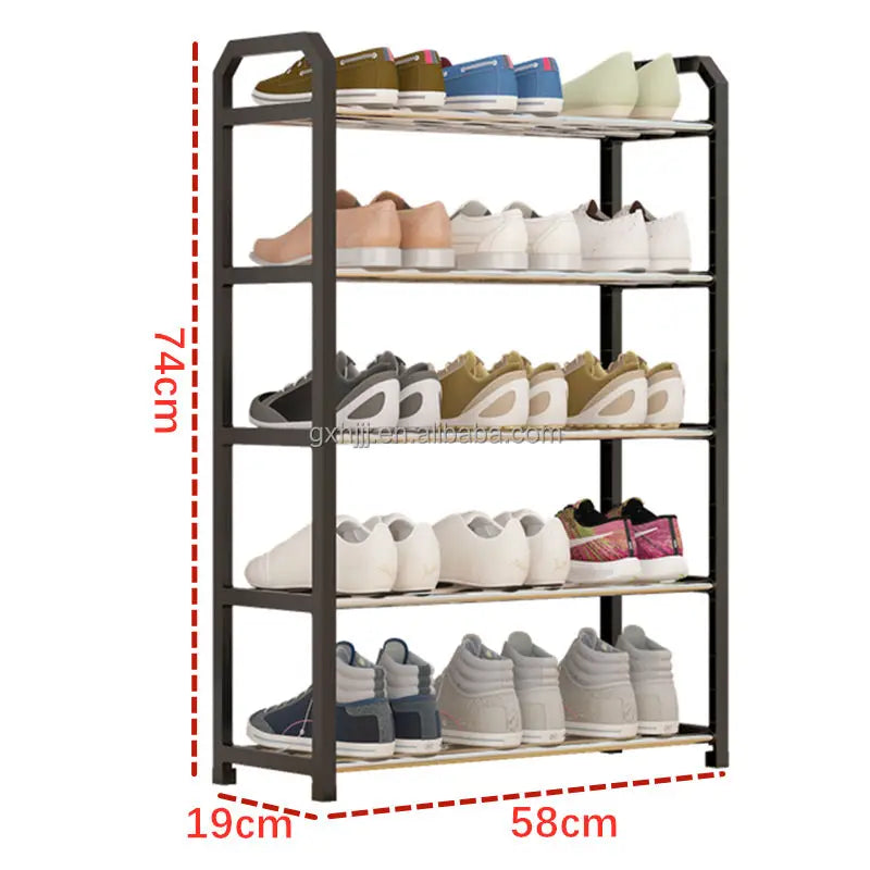 Customized Metal Shoe Rack Cabinet Storage Modern Design Metal 5 Layers Shoe Rack Organizer Shelf Home Furniture Manufacturer