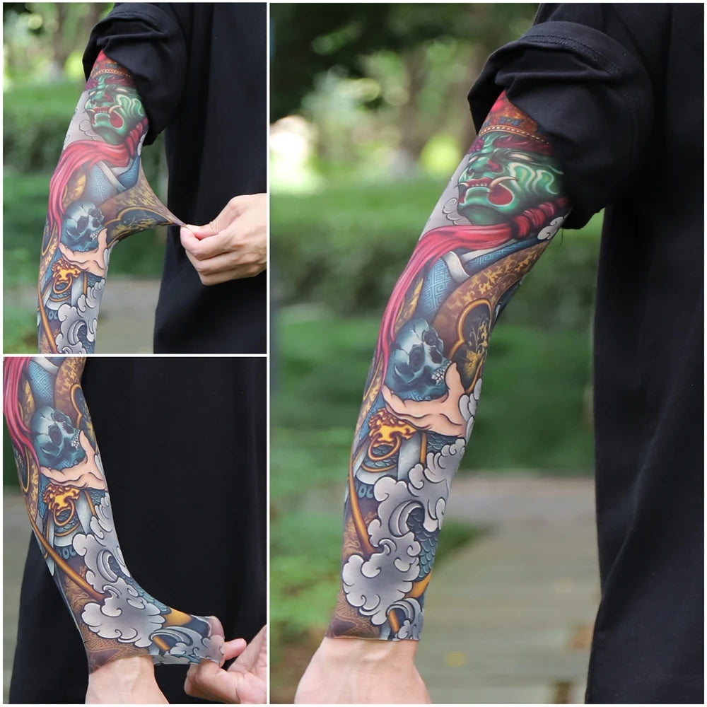 1PC Ultra thin seamle Tattoo  Sleeves Arm For Men Women Cool Travel Cycling Elastic Scratch Resistant Sunscreen Arm