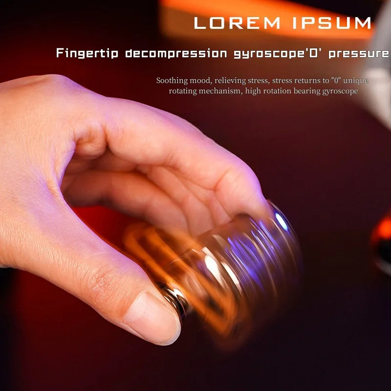 New Induction Inflatable Lighter Mech Gyro Windproof Red Flame Metal Material Portable Cigarette Lighter Men's Stress Relief Gif