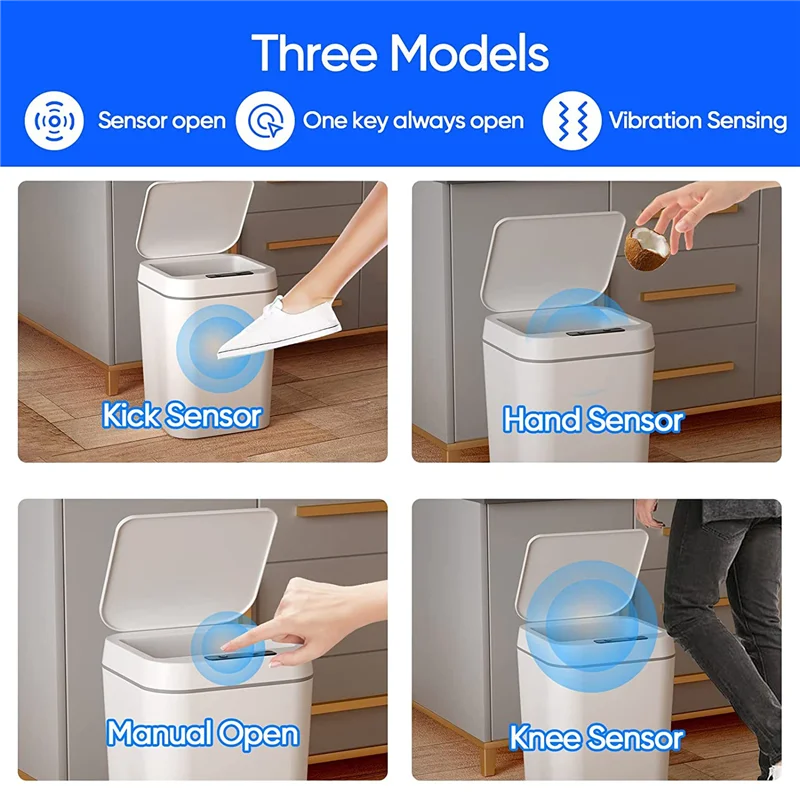 Smart Touchless Motion Sensor Trash Can Gallons Bathroom Trash Can With Lid Automatic Trash Can For Kitchen