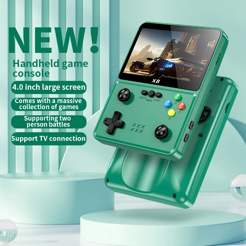 X8 Retro Handheld Game Console 4 Inch IPS Screen 10 Emulator Dual Operated Video Game Player Home Game Console PSP2000+ Gaming