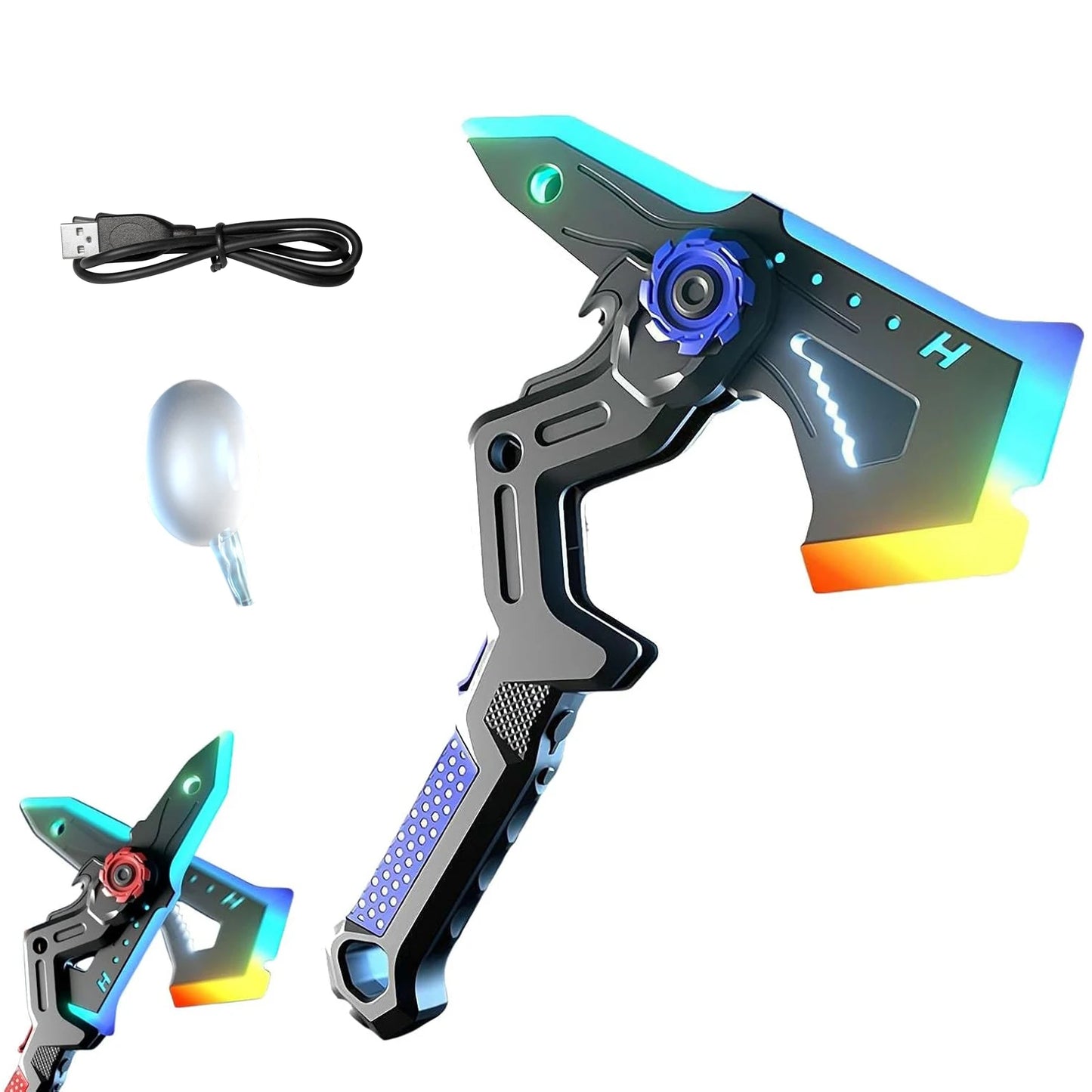 2-in-1 Deformable Mechanical Sword Axe Transformable Light Up Axe Sword Toy for Halloween Costume Holiday Party Accessories