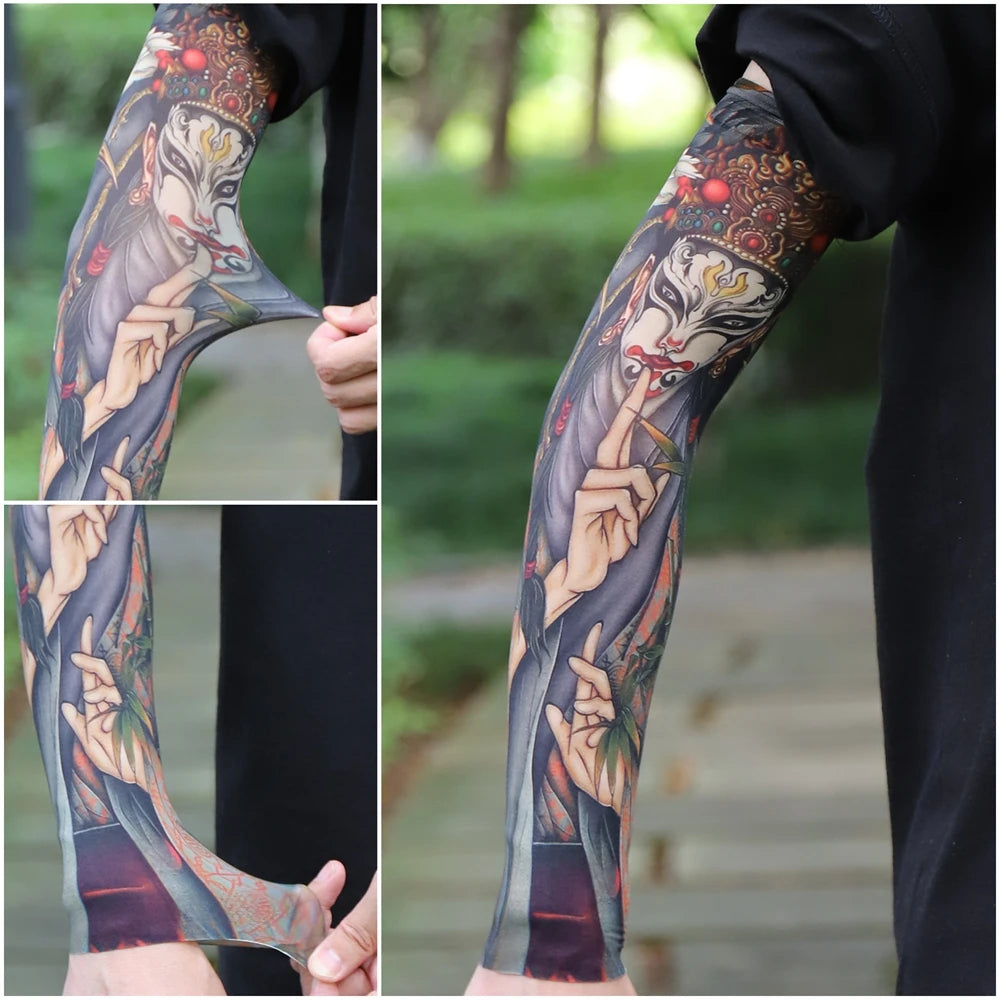 1PC Ultra thin seamle Tattoo  Sleeves Arm For Men Women Cool Travel Cycling Elastic Scratch Resistant Sunscreen Arm