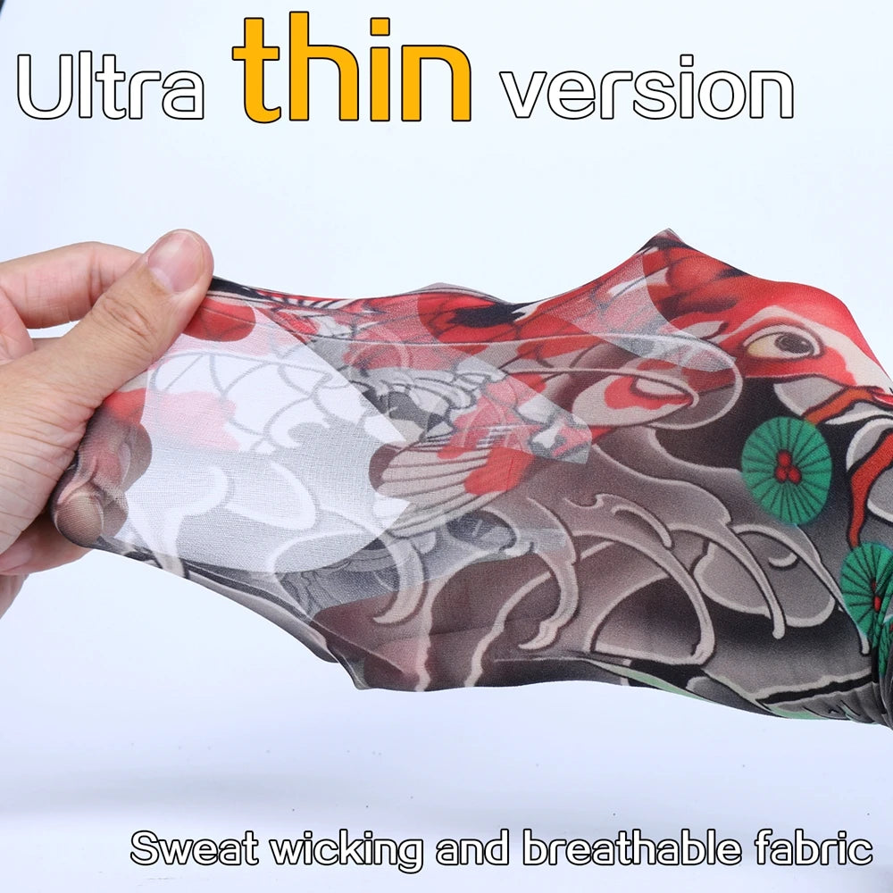 1PC Ultra thin seamle Tattoo  Sleeves Arm For Men Women Cool Travel Cycling Elastic Scratch Resistant Sunscreen Arm