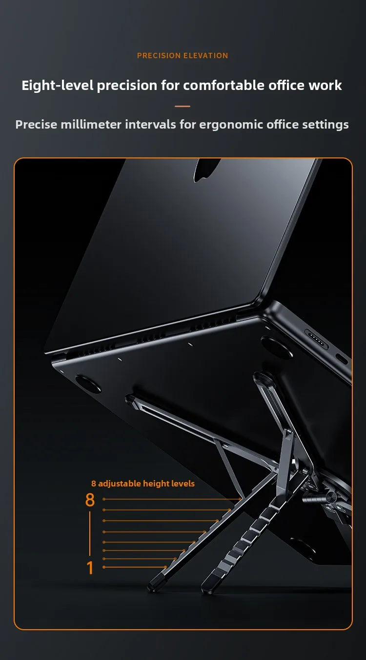 3in1 Aluminum Foldable Magnetic Stand Portable Adjustable Angle Compatible with Phone Tablet Laptop iPhone Samsung iPad MacBook