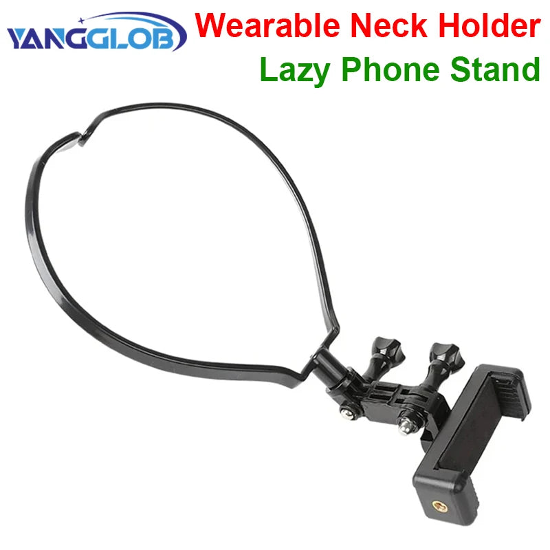 Hands Free Wearable Neck Holder Lazy Phone Stand Universal Hanging Mount for IPhone 15ProMax Samsung GoPro Dock Station Bracket