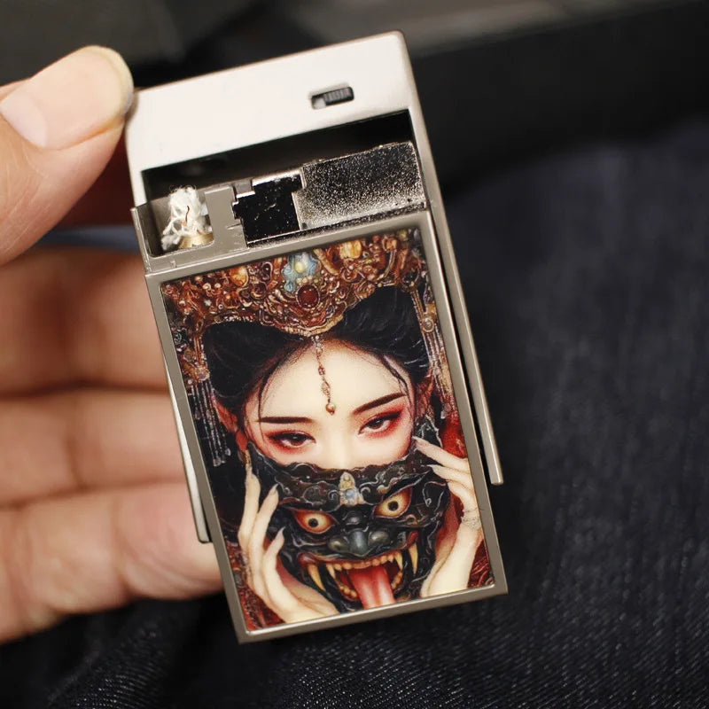 Personalized intelligent voice controlled kerosine lighter, new metal body, USB charging and cigarette lighting tool, men's gift