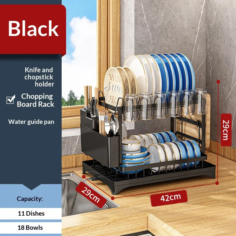 Kitchen Multifunctional Drain Bowl Rack Dish Shelf Kitchen Countertop Drying Rack Small Storage Dish Rack