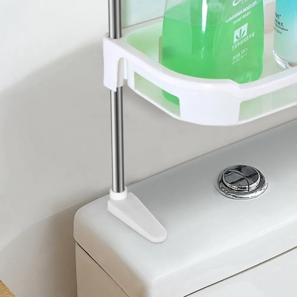 2/3 Layer Over The Toilet Rack Plastic Space Saving Vertical Toilet Stand Punch- free Bathroom Supplies Bathroom Storage Rack