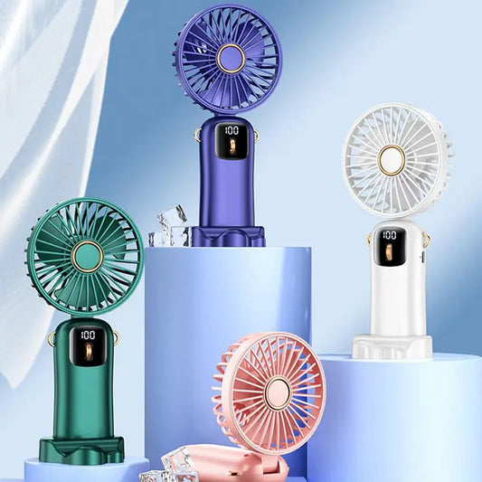 Personal Hand Fan LCD Display Pocket Portable Personal Fan 10000mAh Rechargeable Powerful Quiet Air Circulation For Women Men