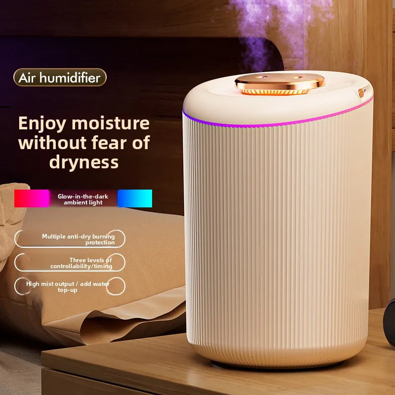 4.5LCapacity USB Humidifier with Dual Spray and Night Light for Home Office Air Purification
