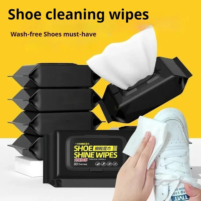 Shoe Sneaker Wipes Cleaner Quick Wipes Disposable Travel Portable Removes Dirt Stains Quick Wet Wipes for Shoe Care 80 Pcs