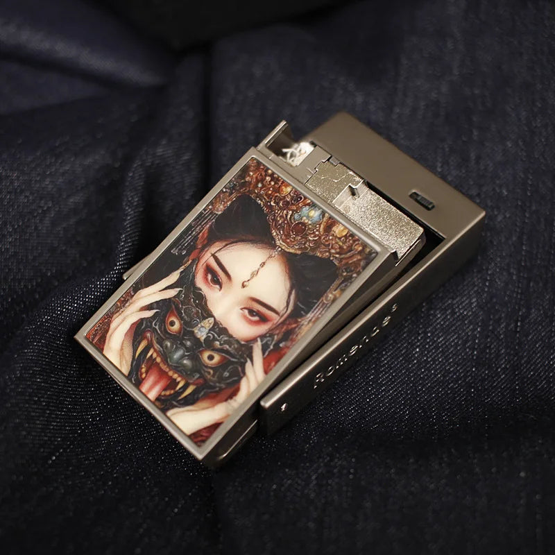 Personalized intelligent voice controlled kerosine lighter, new metal body, USB charging and cigarette lighting tool, men's gift