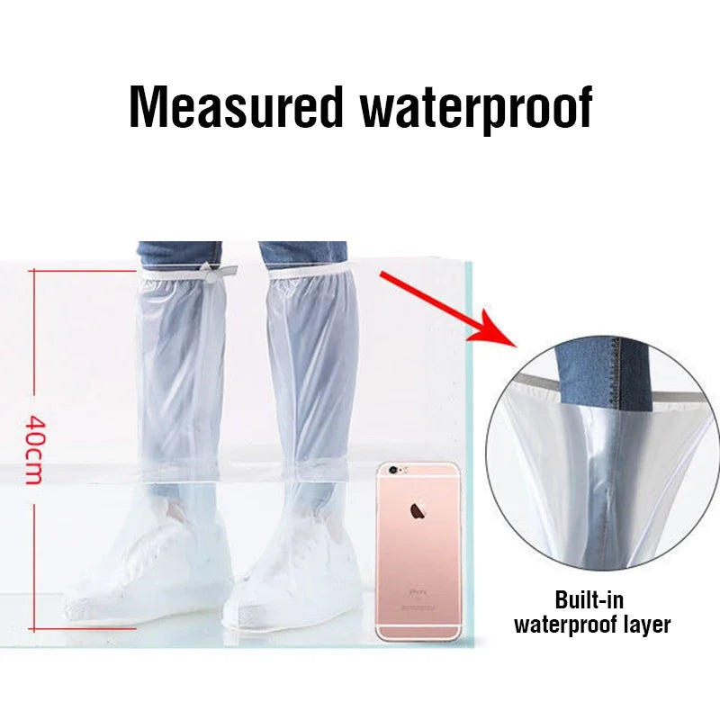 40CM Rainy Water Proof Shoes Tall Shoe Coveres Rain Waterproof Silicone Shoes Protectors Cycling Rain Boots Non-Slip Shoe Cover