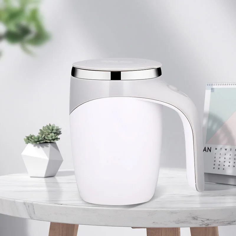 Lazy Coffee Stirring Cup Auto Stirring Cup Magnetic Rotating Electric Milk Cup Mark Cups 304 Stainless Steel 380ml Coffee Mug