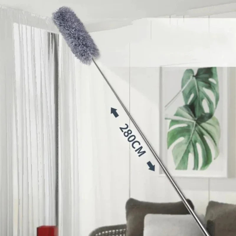 2.8m Microfiber Cleaning Powder Dop With Washable Extender And Retractable Rod Feather Duster Household Ultra-long Dust Duster