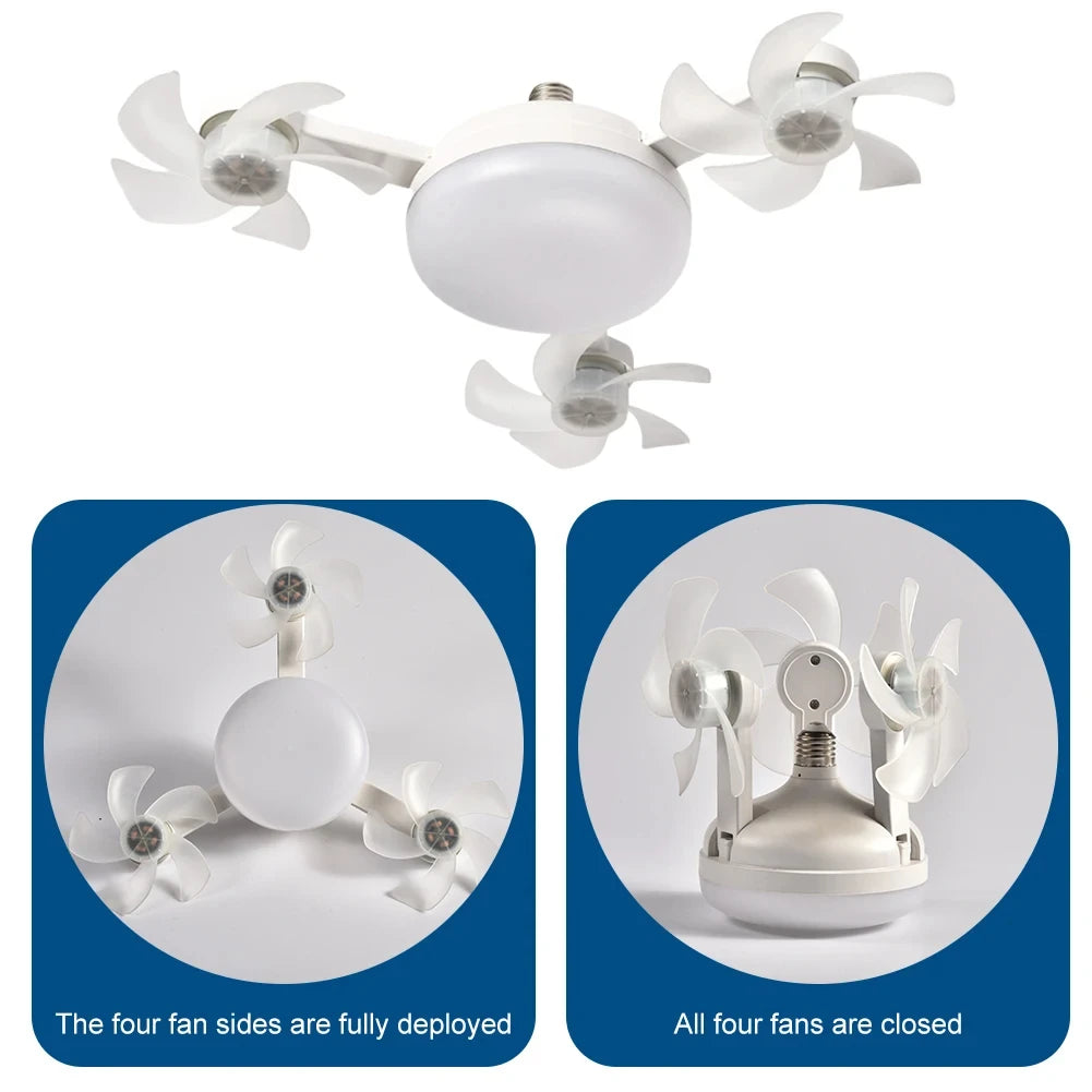 Ceiling Light With Fan 2 in 1 Remote Control Drone Silent Home Electric Fan Modern Dining Bedroom Study E27 Ceiling Pendant Lamp