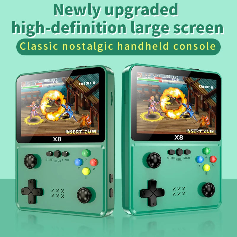 X8 Retro Handheld Game Console 4 Inch IPS Screen 10 Emulator Dual Operated Video Game Player Home Game Console PSP2000+ Gaming