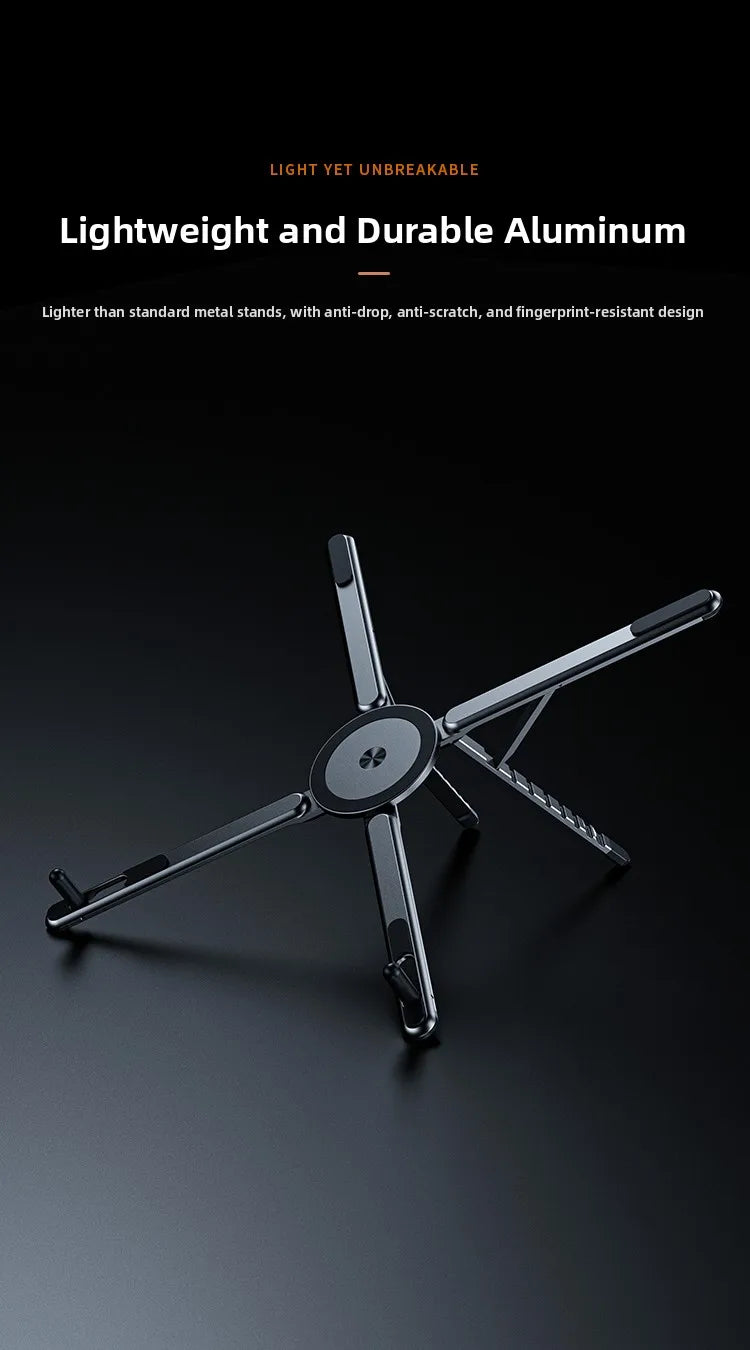 3in1 Aluminum Foldable Magnetic Stand Portable Adjustable Angle Compatible with Phone Tablet Laptop iPhone Samsung iPad MacBook