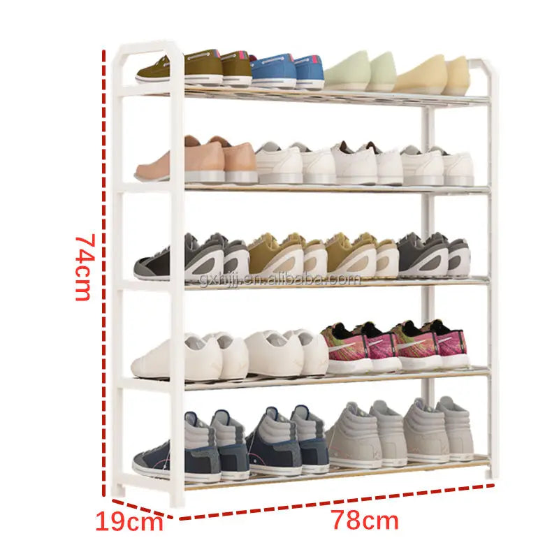Customized Metal Shoe Rack Cabinet Storage Modern Design Metal 5 Layers Shoe Rack Organizer Shelf Home Furniture Manufacturer