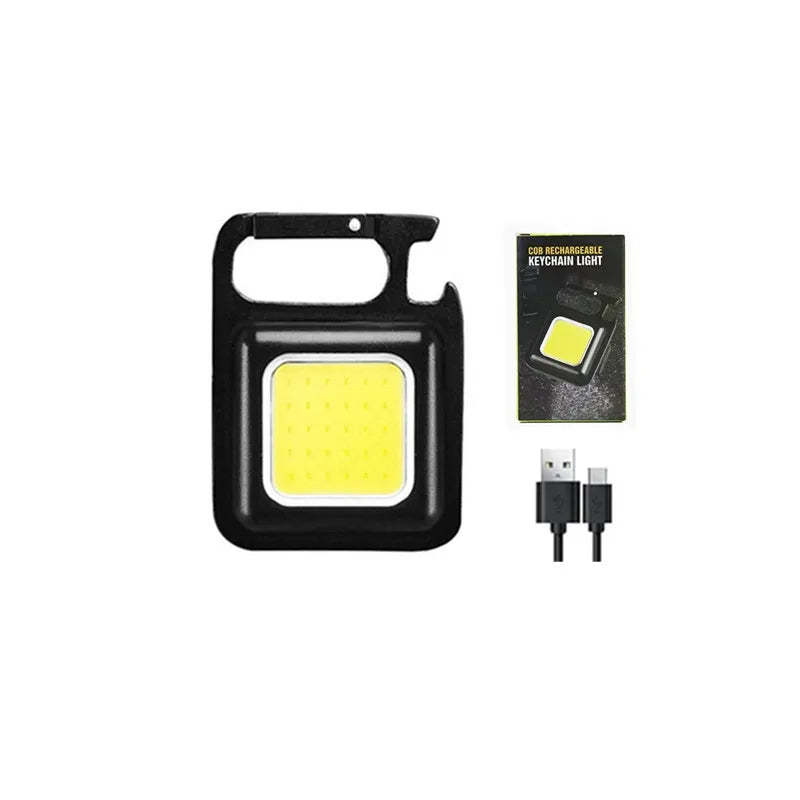 Mini LED COB 800mah Multifunctional Keychain Light Rechargeable Strong Magnetic Work Lamp Outdoor Keychain Portable Lamp