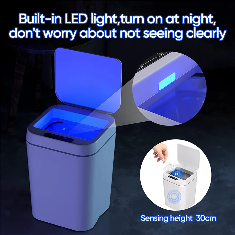 Smart Touchless Motion Sensor Trash Can Gallons Bathroom Trash Can With Lid Automatic Trash Can For Kitchen
