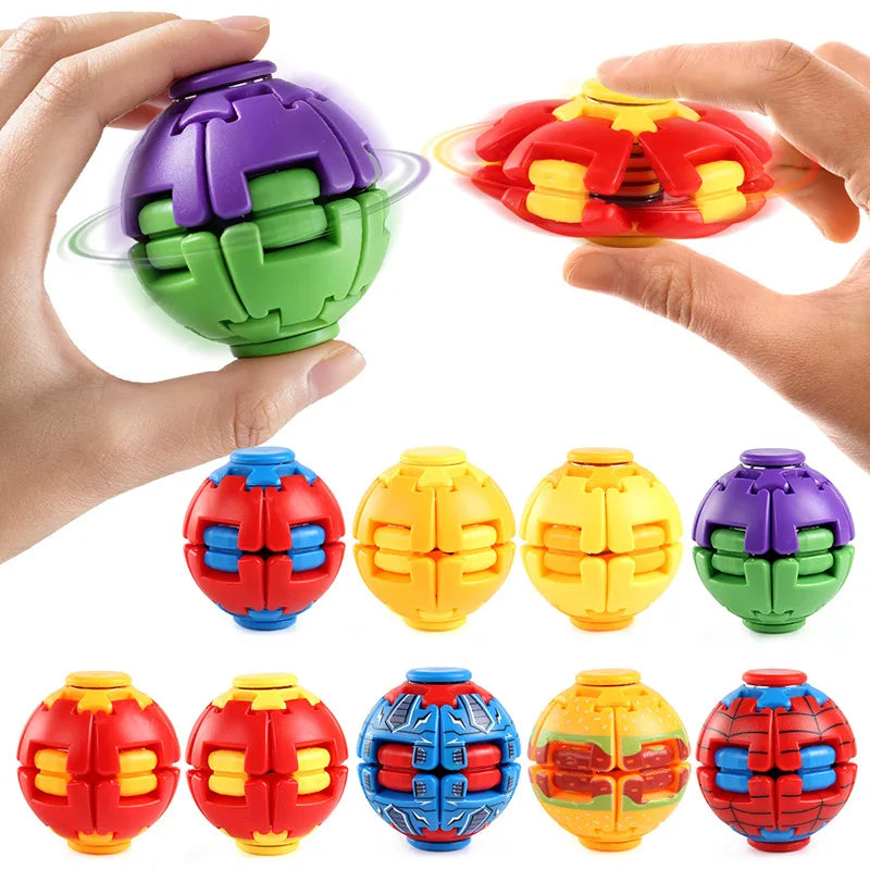 Portable 3D Printing Antistress Fidget Spinner Color Pressure Reducing Ball Press Rotate Relieve Stress Office Toy Children Gift