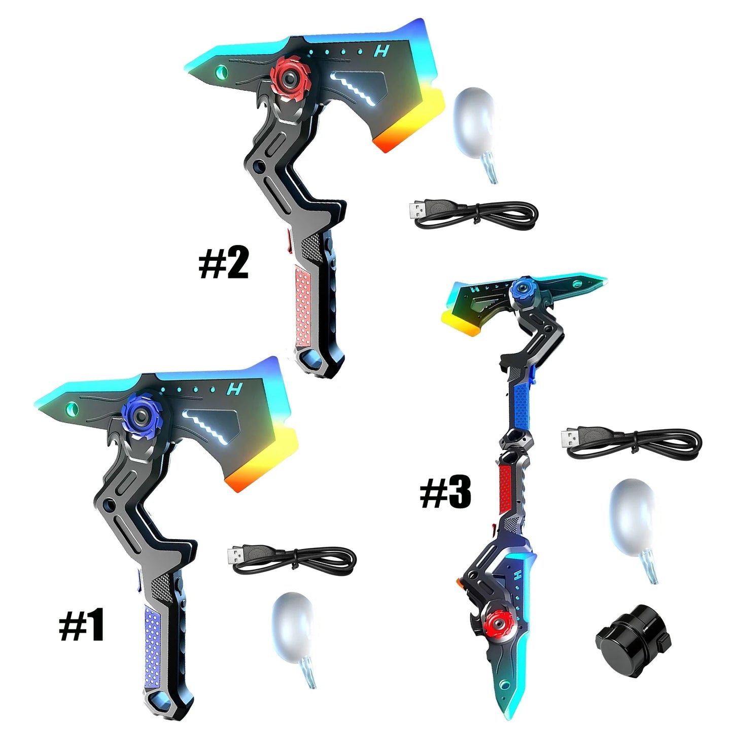 2-in-1 Deformable Mechanical Sword Axe Transformable Light Up Axe Sword Toy for Halloween Costume Holiday Party Accessories