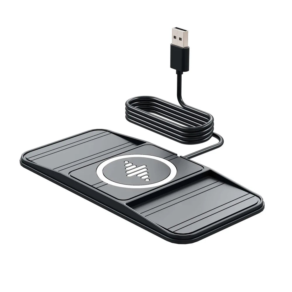 15W Wireless Car Charger Pad Non-slip Phone Charge For iPhone 17 16 15 14 13 12 Samsung S25 S24 Xiaomi 17 Pro Max Fast Charging