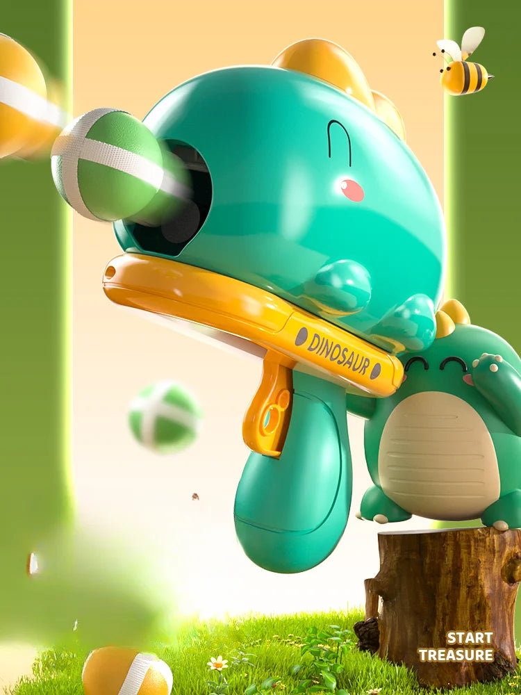 Dinosaur ball gun catapult sticky ball, children's baby toy, birthday gift