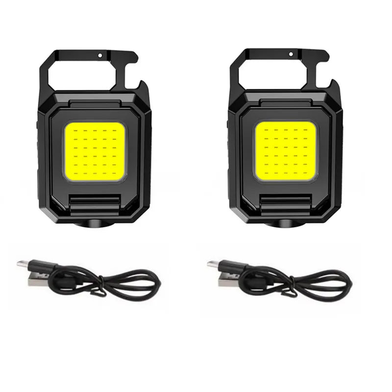 Mini LED COB 800mah Multifunctional Keychain Light Rechargeable Strong Magnetic Work Lamp Outdoor Keychain Portable Lamp