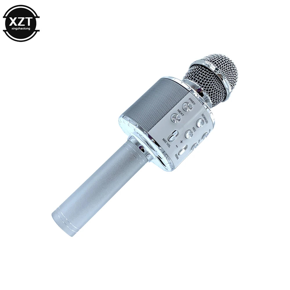 WS858 Wireless Karaoke Microphone Bluetooth Portable KTV Speaker with Dance LED Recording Function phone Karaoke Live Microphone