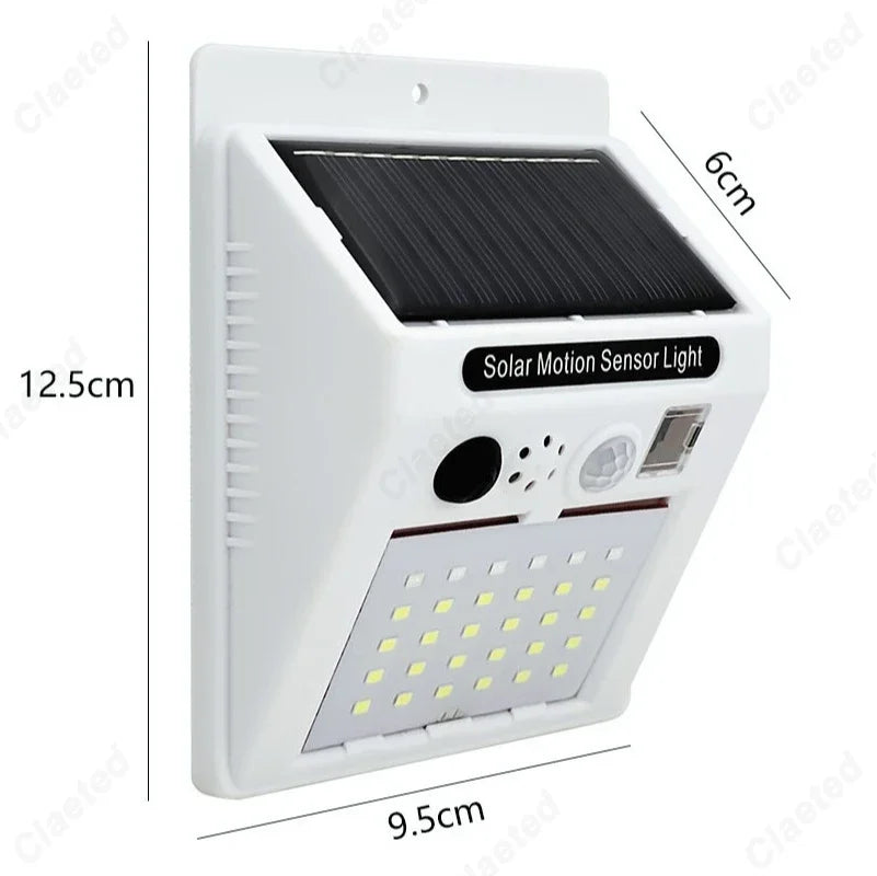 Creative New LED Solar Remote Control Alarm Light Human Body Sensing Light Outdoor Courtyard Anti-theft Alarm